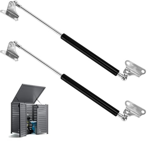 2 resortes de gas, 50 cm, 450 N, amortiguador de gas universal, tipo L, muelle de gas hidráulico, soporte para carga pesada, para remolque, puerta de trampilla, gabinete (50 cm, 450 N)