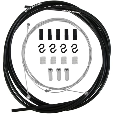 Kit Câble de Frein Vélo, Câble de Frein Universel avec Gaine Extérieure 5m, Câble Avant 1,1m et Arrière 1,7m, Compatible VTT Vélo Route Pliable