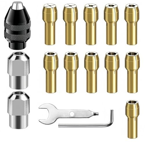 16 styck Universell Dremel-bit Dremel-chuck Kompatibel med Dremel Precision-klämma Chuck 0,5mm till 3,2mm Ersättning 4486 Snabbväxling För lätta tillbehör Höghastighetsborr