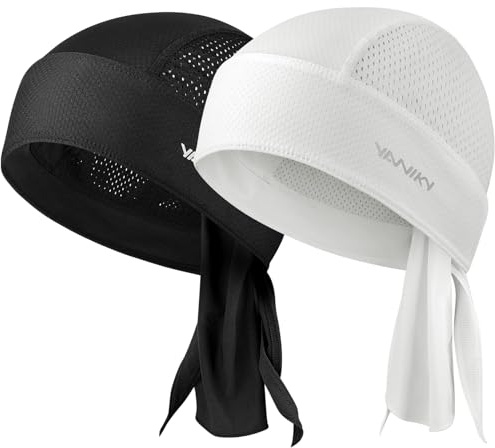 YANIKY Bandana Da Uomo Con Protezione UV, Traspirante, Nero E Bianco, Taglia Unica
