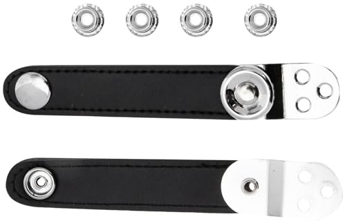 TOYANDONA Cinghie per Mantici della Fisarmonica in Pelle con Fibbie in Metallo, Doppio Strato Nero, Set Compatto e Leggero per Soffietto, Accessori Sostitutivi per Fisarmonica, Facile