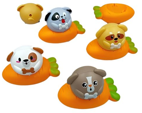 Reccisokz 6 PièCes PâQues Cadeau,Jouets à Remonter, Ensemble De Voitures à Remonter En Forme De Carottes Chiots, Cadeau De PâQues, Pour Enfants, GarçOns Et Filles
