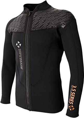 Aymzbd Chaqueta de Neopreno para Hombre Traje de Buceo Abrigo Protector Contra Erupciones Manga Larga Material Elástico de 3mm Adecuado para Surf Snorkel Buc, Negro, S