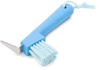 Animalon - Raschietto per zoccoli per bambini con spazzola, raschietto in acciaio inox, ergonomico e antiscivolo, per bambini, colore: blu