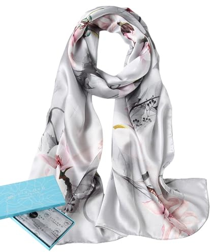 LIVLOKO LONDON Gift Box Women’s Silky Satin Scarf Large Lightweight Smooth Shawl Wrap for Hair, Head, Neck, Hijab