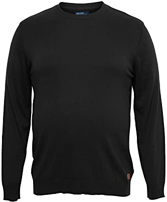 Blend BT Lars Strickpullover Herren Big & Tall Feinstrickpullover Pullover Große Größen bis 6XL, Größe:6XL, Farbe:Black (194007)