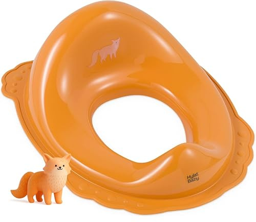 Hylat Baby Sedile Wc per Bambini, Utile Per l'addestramento alla Toilette, per Ragazze e Ragazzi, Materiale Solido, Gomma Antiscivolo (Arancia)(Volpe)