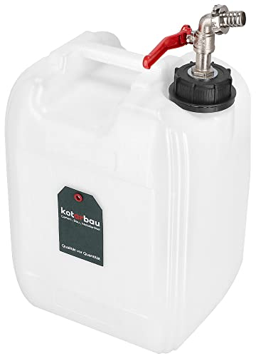 KOTARBAU® Depósito de Agua Potable con Grifo metálico de 10 l, Bidón portátil de Agua Potable, Garrafa de 10 litros, Bidón garrafa plástico, Depósito para Camping, Barco, Bidón con Grifo