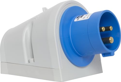 Brennenstuhl CEE Wandstecker 3-polig, Industriestecker 230V/16A, ideal für Außen- und Innenbereich, Baustelle, Industrie, IP44, 16A
