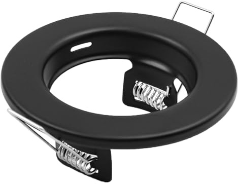 Sarini 10 Stück Moderne Downlights für die Decke, runder mattschwarzer Metallrahmen für Deckeneinbauleuchten