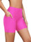 SHEKINI Damen Badeshorts Hohe Taille Badehose Schnell Trocknendes Sporty Kurze Leggings Bikinihose Radlerhose Schwimmhose Strandhose（L，Fluoreszierendes Rosa）