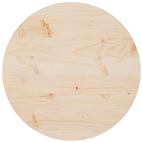 Myheimly Tischplatte Ø50x2,5 cm Massivholz Kiefer