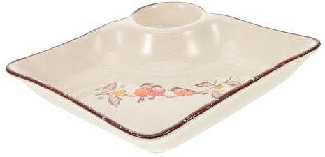 BESTOYARD Piatto Ceramica Per Ravioli e Sushi Con Divisore Per Salsa Elegante Piatto Multifunzionale Per Servire Dumplings Noodles e Altri Cibi Design Compatto e Pratico Per Ogni Tavola