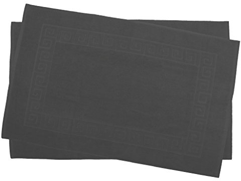 Julie Julsen 2er Pack 60 x 100 cm Badvorleger in Premium Qualität 900 gm2 in aktuellen Farben und 4 Größen aus Baumwolle Badematte Badteppich Duschvorleger Design Spirale Anthrazit