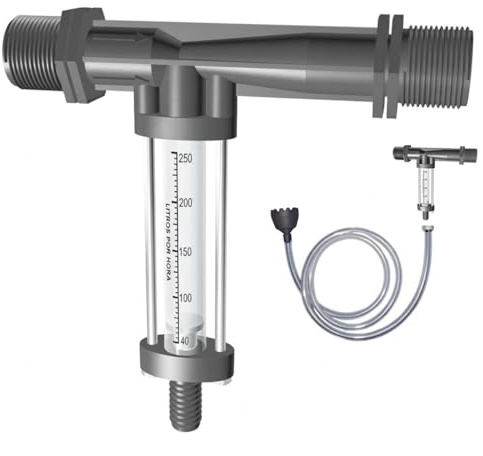 Venturi injektor gödselmedel 25 Ø 5 mm utan skiftnyckel med flödesmätare, maximalt flöde bevattning 1630 l/h | Maximalt flöde gödselmedel 110 liter till 3 bar, hantråd 3/4 tum