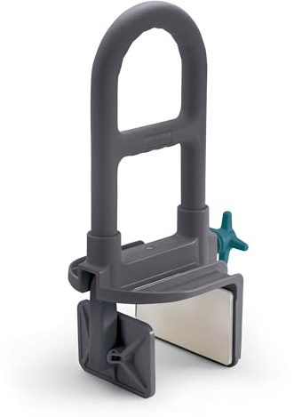 Medline Deluxe Plastic Tub Grab Bar, Microban Protection, 250lb Weight Capacity, Grey