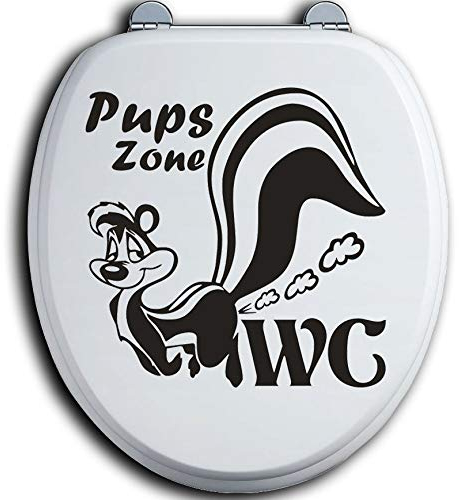 HR-WERBEDESIGN Pups Zone WC Deckel Toilettendeckel Bad Klo Aufkleber Sticker Tunin Wandtattoo 1