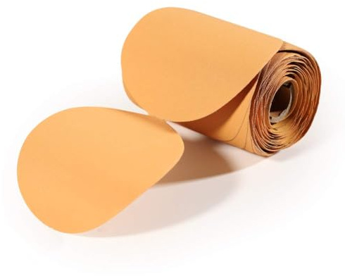 SPEEDWOX 100 Pcs 150 Grit Sandpaper Roll 5 inch Round Sanding Discs Adhesive Back PSA Sticky Back No Hole Stick and Sand Sandpaper for Wood, Auto Body Repair, Marine, Paint, Metal and Plastics