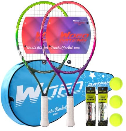 19 23 25 Kids Tennis Racket Junior/Youth Tennis Racquet with Tennis Ball Carry Bag Overgrips Vibrations Dampers…
