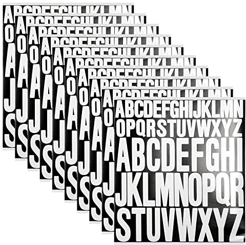 PFLYPF 10 Adesivi per Lettere Impermeabili, Adesivi per Lettere in Vinile autoadesivi, Logo per Decalcomanie per Lettere Fai-da-Te, Adatti per Album di Ritagli, Biglietti di Auguri, Cucina (Bianco)