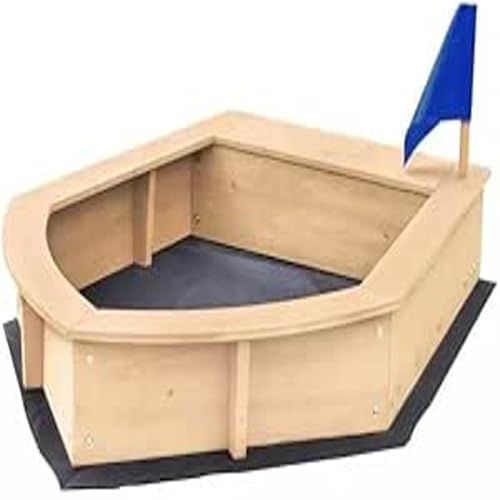 Liberty House Toys Wooden Boat Sand Pit with Seating and Cover