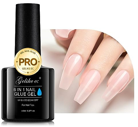 Gelike ec Nagelkleber Für Kunstnägel 6 in 1Sheer Baby Pink Extra Stark