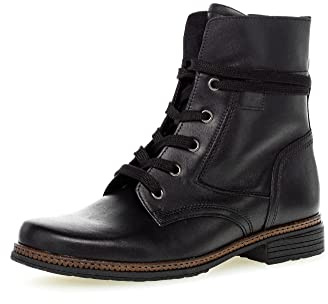 Gabor Femme Bottines | Dame Bottines à Lacets | Semelle intérieure Amovible | Demi-Bottes | Botte à Lacets | Noir (Schwarz) / 02 | 38 EU - 5 UK