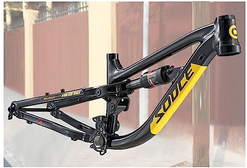 Fjädring Mountain Bike Frame 20er 24er Soft Tail MTB Frame DH/XC/AM Skivbroms Aluminiumlegeringsram Med Bakre Stötdämpare, 148mm Boost Genomgående Axel (Color : Black 20er*255mm)
