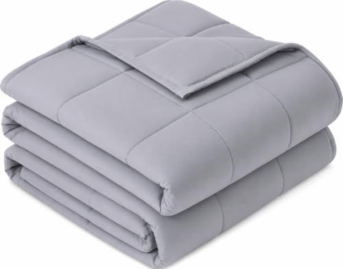 Sivio Weighted Blanket 7kg, Soft Weighted Blanket for Adults, Breathable Heavy Microfiber with Glass Beads Blanket for Sofa Bed All Season, 60 x 79 in, Grey