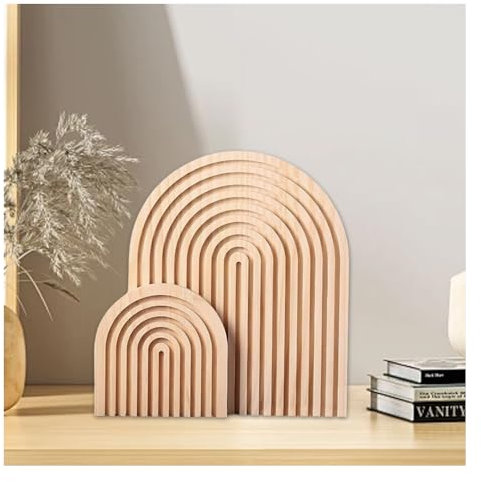 Bieiyhe Lot de 2 Planche en Bois Décorative Arc-en-ciel Boho, Planche à Découper Décorative, Planches Bois Cuisine Décoration, Planches de Service en Boiss,Planches a Pain pour Étagère Murale,Commode