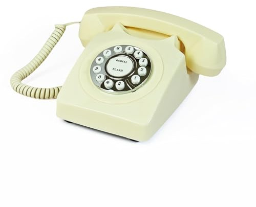 Retro Phone, TelPal Corded Landline Phones, Classic Vintage Old Fashion Telephones for Home & Office, Wired Desktop Home Telephone Gift for Seniors