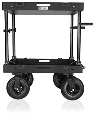 PROAIM Victor Lite 32 Zoll Kamera-Produktionswagen für Film/Studio/Bühne/DIT/Sound/Beleuchtung. Faltbar, 200 kg Nutzlast, Speichern und Transportieren Sie Ihre Ausrüstung sicher. Schnelle Einrichtung