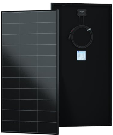 ECO-WORTHY 120W 12V Solarpanel, 25% Hocheffizienz mit Full Black Design Solarmodul mit Null Gitterlinien auf der Vorderseite, Geeignet für Wohnmobil, Balkonkraftwerk, Gärten und Powerstation