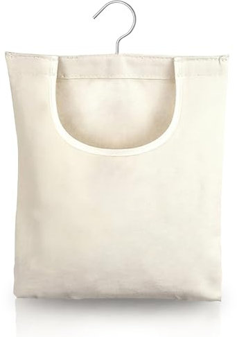 IETWATE Panier Pince à Linge a Suspendre, Panier Epingle a Linge en Toile, 32 x 28cm Sac à Pince à Linge Suspendu, Sac de Rangement de Rotatif à 360 Degrés, pour Jouets Chaussette Petits Objets