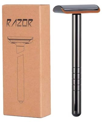 Double Edge Safety Razor for Men and Women, Stainless Steel Safety-Razor, Manual Traditional Stainless DE Wet Shaving Razors, Reusable Product, Gifts for Men, Armpit Leg Hair Removal (Black)