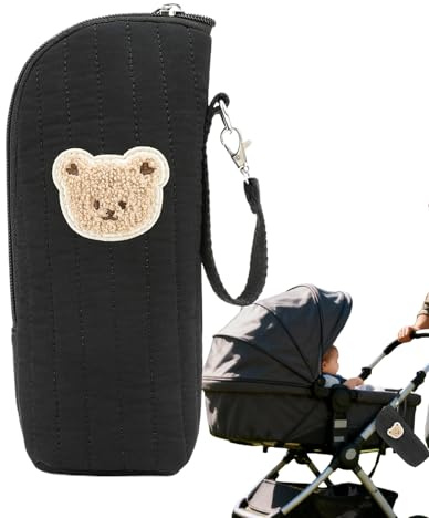 Dagvårdsväska | Flaskkylväska med björndesign – termisk tote, för sjuksköterska, mamma, resor, förvaring, förvaring, bärande, svart, Se référer au descriptif, Se beskrivningen