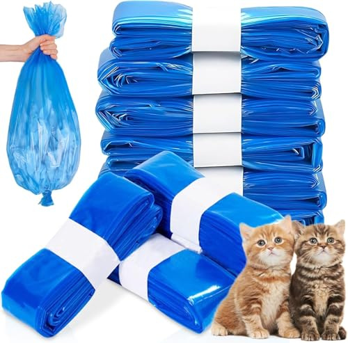 Guzeelu Pack of 10 Cat Litter Refill Bags - Compatible with Diaper Bins and Litter Boxes - 14.8 ft - Durable - For Diaper and Cat Litter Trash Can