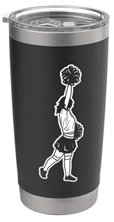 Ragazza Cheerleader Appassionata di cheerleading per ragazze Bicchiere termico in acciaio inox doppia parete