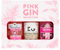 Pink Gin Selection (3x5cl) contains - Gordon's Pink Gin 37.5% ABV, Edinburgh Gin Rhubarb & Ginger 20% ABV, Greenall's Gin Wild Berry Pink 37.5% ABV.
