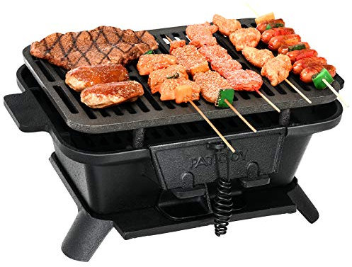 COSTWAY Parrilla de Carbón, 2 Niveles Barbacoa de Carbón Portátil para Exterior Camping Fiesta Jardín Picnic, 40 x 27 x 18 cm