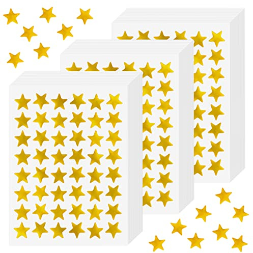 Prasacco 1440 Counts Small Gold Foil Star Stickers, Gold Star Stickers for Kids Reward Students Teachers, 0.5 Diameter Golden Stars Stickers