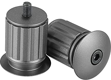 X AUTOHAUX 1 Pair Aluminum Alloy 17.5-22mm Handlebar End Plugs for Road Mountain Bicycle Adjustable Handlebar Bike Bar Ends Titanium Tone