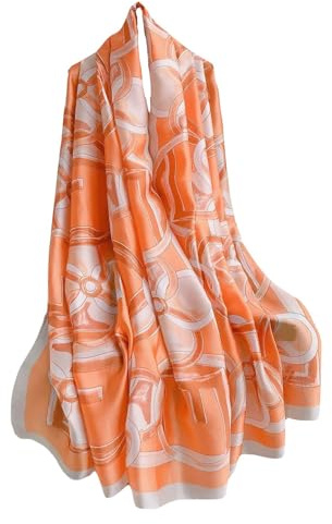 WEIGEER Silk scarf Women Écharpe en soie pour femmes Shawl Yellow Scarf Stain Neckerchief Head Wrap Thin Scarf Ladies Beach Shawl Vintage Bridal Chiffon Scarf Muslim Colorful Cloth Belt