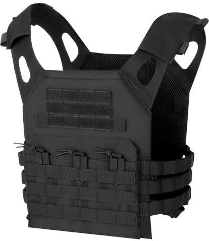 yeesport Airsoft Weste, Schaumstoff gepolsterte schützende Paintball Spiel Weste, leichte atmungsaktive Outdoor-Sportausrüstung Weste mit dreifacher Magazin-Tasche, verstellbare Molle-Weste für