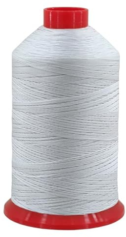 Leather Thread / Saddle Yarn HT 10, Sewing Thread Thickness 10 (725 Metres, 0001-White)