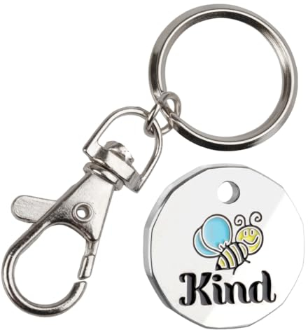 Harts Bee Kind Trolley Token Keyring New 12 Sided £1 Coin Shape x 1 unit