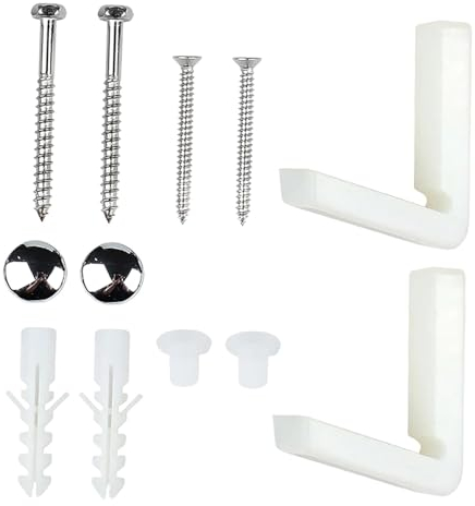 Folpus Suelo en ángulo para baño, WC, Bandeja para Inodoro, bidé, Asiento de Inodoro, Tornillos de Montaje para pie, bisagras para Asiento de Inodoro, Kits