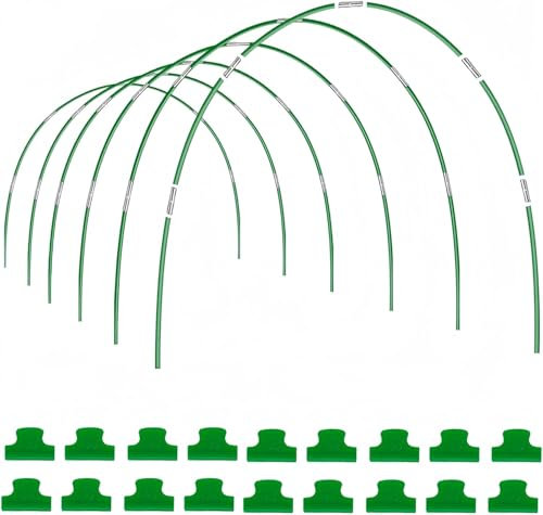 LATERN 6 Pièces 115CM x 85CM Arceau pour Serre Tunnel, Réglable Jardin Plantes Culture Tunnel Cadre, 36 Tuyaux De Cerceau avec 30 Connexion Tubes, 18 Colliers - pour Film Plastique Filet Anti-Oiseaux