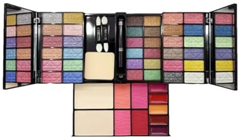 FATASH All-in-One Face Makeup Palette 47 Colors Set, Eyeshadows, Blush, Powders, Lip Gloss & Mascara, Waterproof & Smudge-Proof Full Face Cosmetic Kit with 2 Applicators, Sponge Pad For Girl & Women