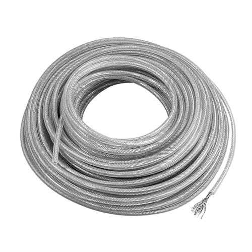 Fil Debroussailleuse Fil de Coupe Ligne de Coupe Herbe en Acier Robuste 2mm/3mm/5M/10M/15M/45M Rond Remplacement String Line Cordon de Corde pour débroussailleuses (3mmx10M)